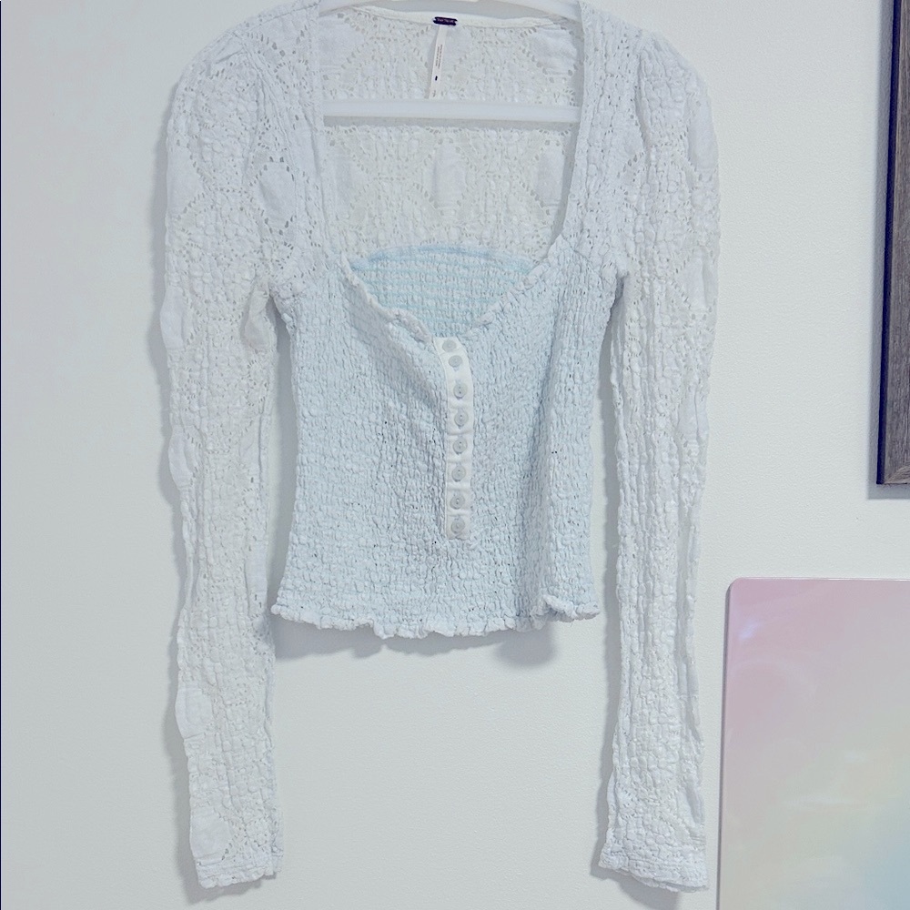 Sky Blue Free PeopleTextured Women's Top